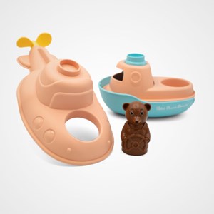 Jouet de bain made in france en matière recyclée sous-marin de petit ours brun