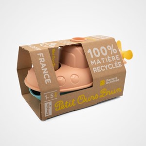 Jouet de bain made in france en matière recyclée sous-marin de petit ours brun