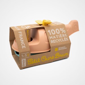 Jouet de bain made in france en matière recyclée hélicoptère de petit ours brun