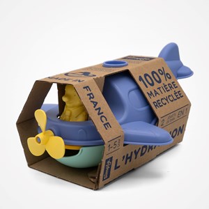 Jouet de bain made in france en matière recyclée hydravion de mr renard