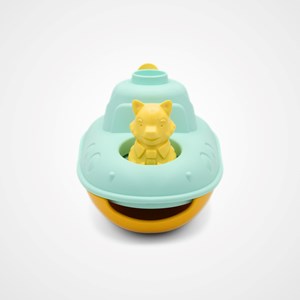 Jouet de bain made in france en matière recyclée sous-marin de mr renard