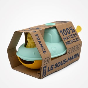 Jouet de bain made in france en matière recyclée sous-marin de mr renard