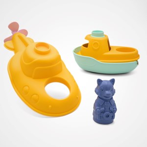 Jouet de bain made in france en matière recyclée sous-marin de mr renard