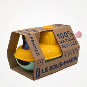 Jouet de bain made in france en matière recyclée sous-marin de mr renard