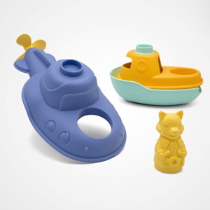 Jouet de bain made in france en matière recyclée sous-marin de mr renard