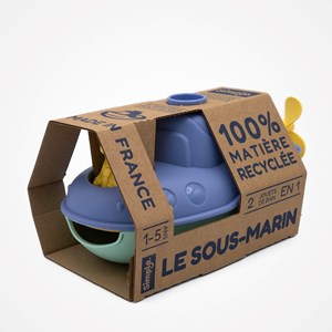 Jouet de bain made in france en matière recyclée sous-marin de mr renard