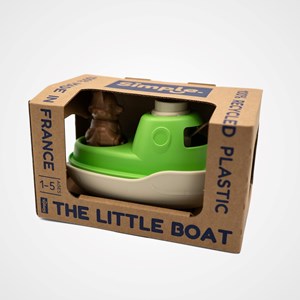 Jouet de bain made in france en matière recyclée bateau de mr renard