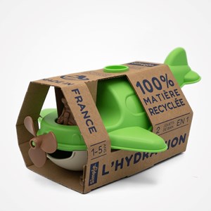 Jouet de bain made in france en matière recyclée hydravion de mr renard