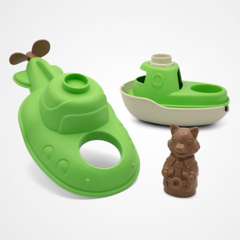 Jouet de bain made in france en matière recyclée sous-marin de mr renard (Le Jouet Simple) - Image 2