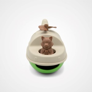 Jouet de bain made in france en matière recyclée hélicoptère de mr renard