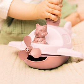 Jouet de bain made in france en matière recyclée hydravion de mr renard