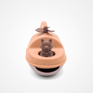 Jouet de bain made in france en matière recyclée hélicoptère de mr renard