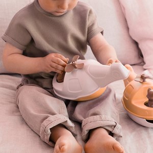 Jouet de bain made in france en matière recyclée hélicoptère de mr renard