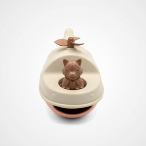 Jouet de bain made in france en matière recyclée hélicoptère de mr renard