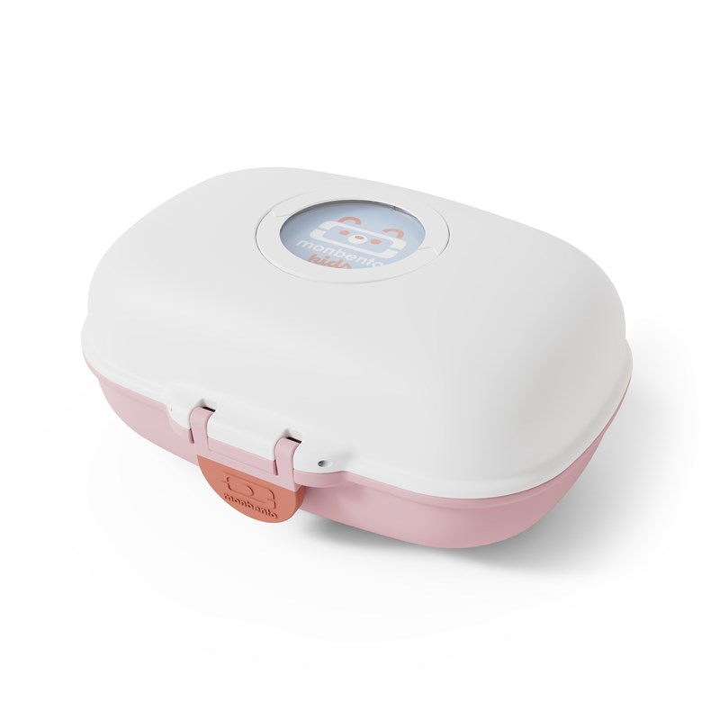 Boite à goûter enfant 600ml blanc/rose