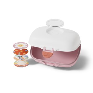 Boite à goûter enfant 600ml blanc/rose
