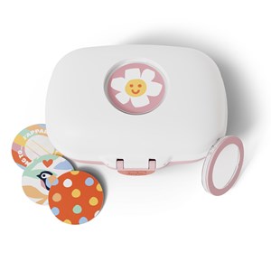 Boite à goûter enfant 600ml blanc/rose