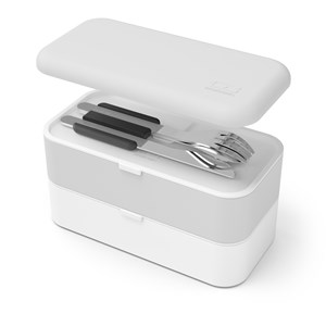 Set repas lunch box rectangle vert et noir