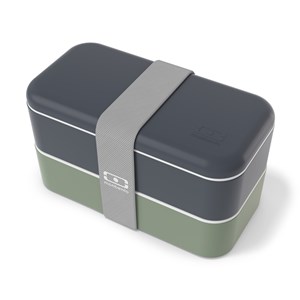 Set repas lunch box rectangle bleu et vert