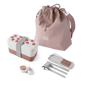 Set repas lunch box rectangle 1l poppy
