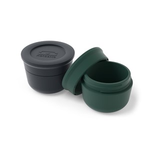 Set repas lunch box carrée vert gris