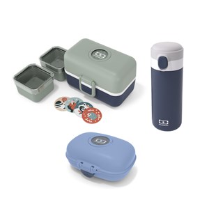 Set repas goûter enfants bleu vert