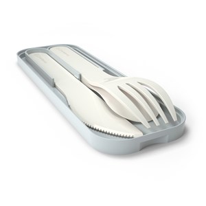 Set repas goûter enfants bleu beige