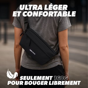 Sac banane noir 4 l - résistant à l'eau