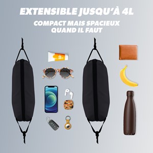 Sac banane noir 4 l - résistant à l'eau