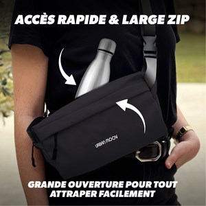 Sac banane noir 4 l - résistant à l'eau