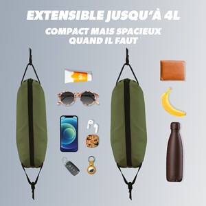 Sac banane vert kaki 4 l - résistant à l'eau