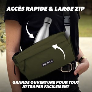 Sac banane vert kaki 4 l - résistant à l'eau