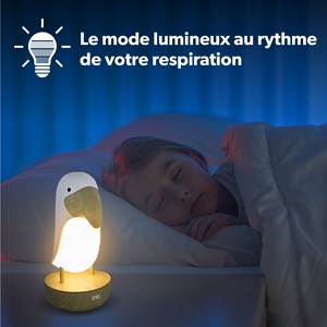 Veilleuse toucan avec lumière douce et bruits blancs