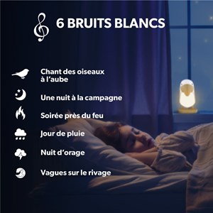 Veilleuse toucan avec lumière douce et bruits blancs