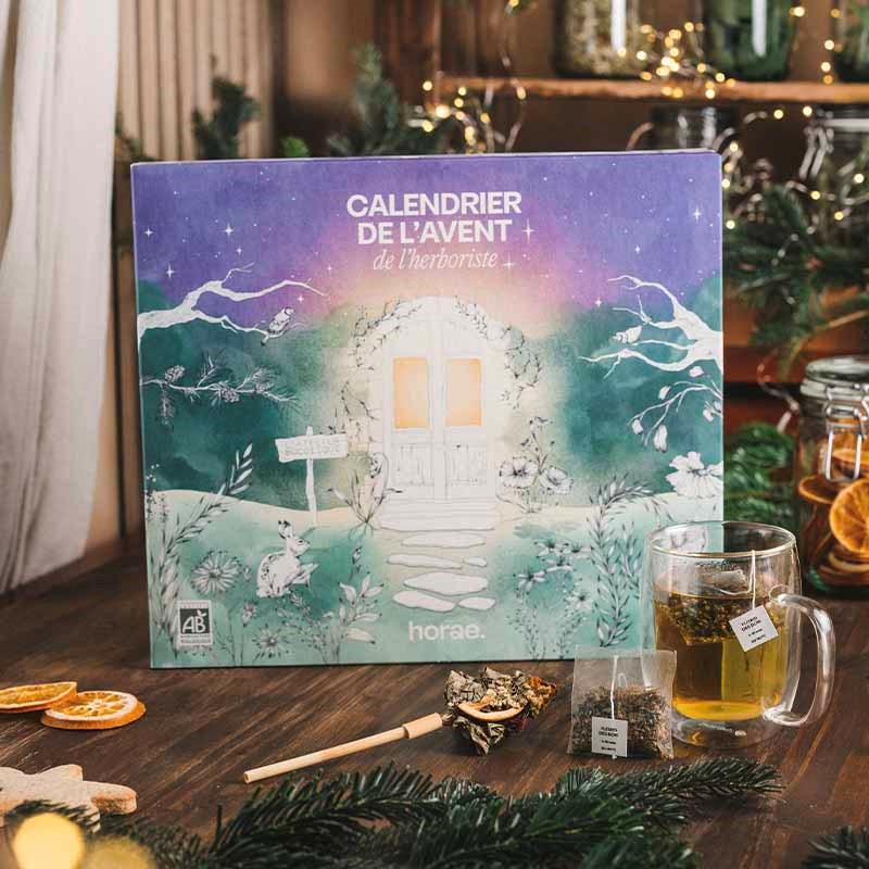 Calendrier de l'avent tisanes bio et bouquets à infuser