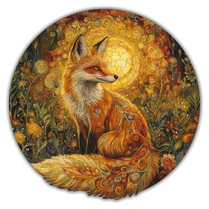 Renard doré- puzzle en bois