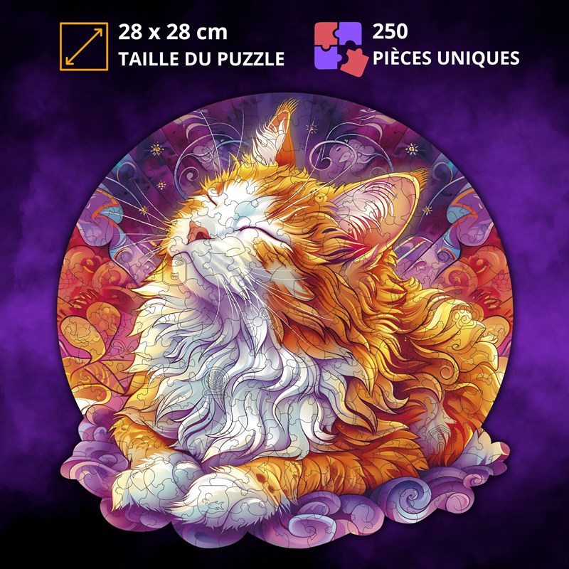 Chat zen- puzzle en bois