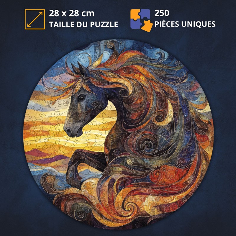 Cheval tempête- puzzle en bois