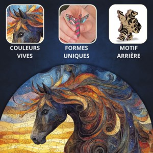 Cheval tempête- puzzle en bois