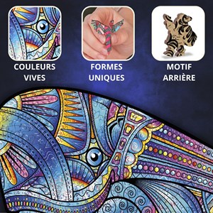 La baleine bleue- puzzle en bois