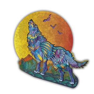 Le loup hurleur- puzzle en bois