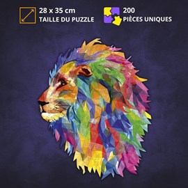 Le lion mozaïk- puzzle en bois