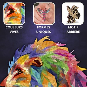 Le lion mozaïk- puzzle en bois