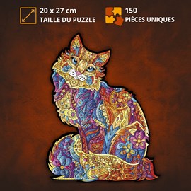 Le tendre chat- puzzle en bois