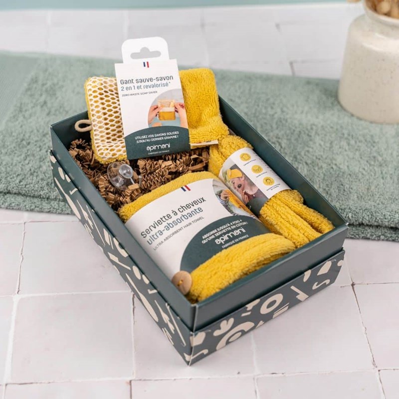 Coffret petit linge de bain – jaune