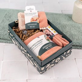 Coffret petit linge de bain – rose