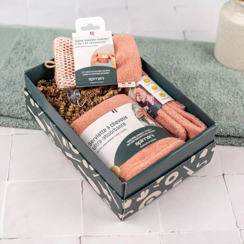 Coffret petit linge de bain – rose