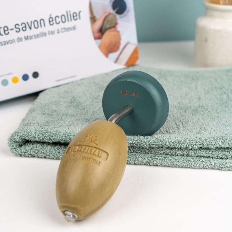 Coffret porte-savon écolier – vert foncé