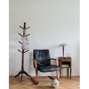 Jakob, le fauteuil en cuir et bois n°547