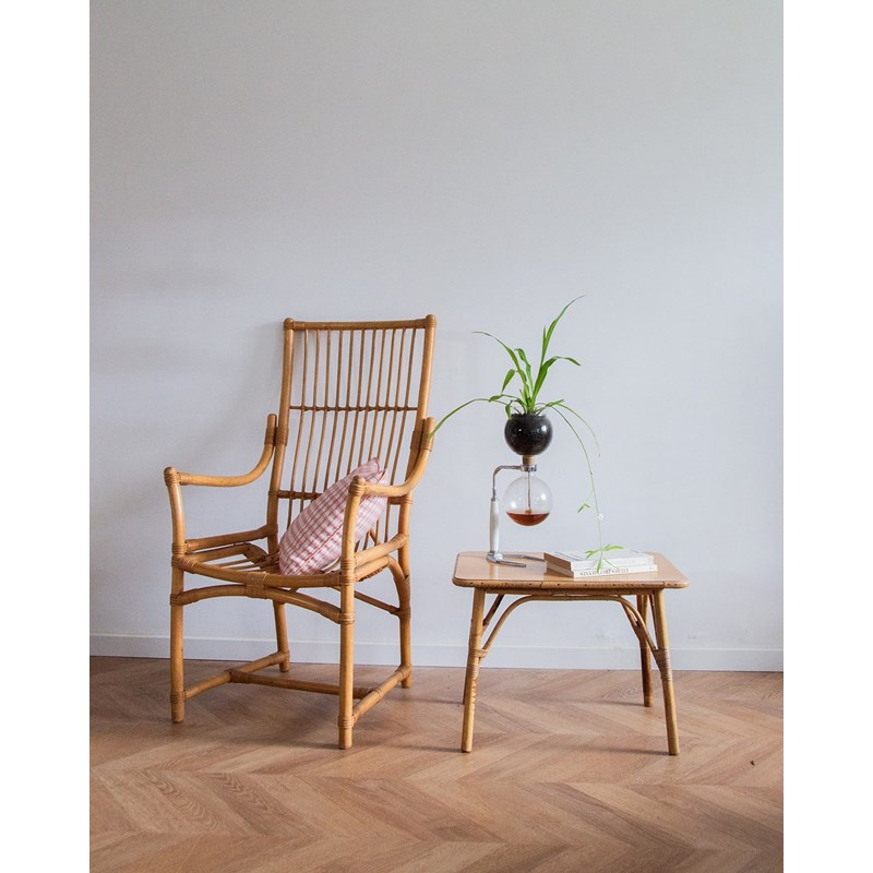 Léonie, la table basse en rotin n°267